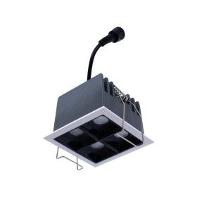 Spot LED encastrable carré 8W - 4 lumières - UGR18 - IRC90 - Puce OSRAM - Blanc