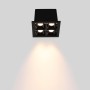 Spot LED encastrable carré 8W - 4 lumières - UGR18 - IRC90 - Puce OSRAM - Noir