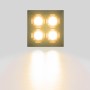 Spot LED encastrable carré 8W - 4 lumières - UGR18 - IRC90 - Puce OSRAM - Noir