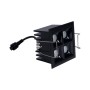 Spot LED encastrable carré 8W - 4 lumières - UGR18 - IRC90 - Puce OSRAM - Noir