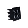 Spot LED encastrable carré 8W - 4 lumières - UGR18 - IRC90 - Puce OSRAM - Noir