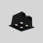 Spot LED encastrable carré 8W - 4 lumières - UGR18 - IRC90 - Puce OSRAM - Noir