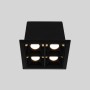 Spot LED encastrable carré 8W - 4 lumières - UGR18 - IRC90 - Puce OSRAM - Noir
