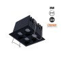 Spot LED encastrable carré 8W - 4 lumières - UGR18 - IRC90 - Puce OSRAM - Noir