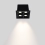 Spot LED encastrable carré 8W - 4 lumières - UGR18 - IRC90 - Puce OSRAM - Noir