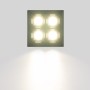 Spot LED encastrable carré 8W - 4 lumières - UGR18 - IRC90 - Puce OSRAM - Noir