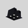 Spot LED encastrable carré 8W - 4 lumières - UGR18 - IRC90 - Puce OSRAM - Noir