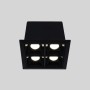 Spot LED encastrable carré 8W - 4 lumières - UGR18 - IRC90 - Puce OSRAM - Noir