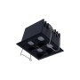 Spot LED encastrable carré 8W - 4 lumières - UGR18 - IRC90 - Puce OSRAM - Noir