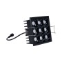 Spot LED encastrable carré 18W - 9 lumières - UGR18 - IRC90 - Puce OSRAM - Noir