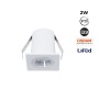 Spot LED encastrable carré 2W - Puce Osram - UGR18 - Coupe Ø 25mm - Blanc