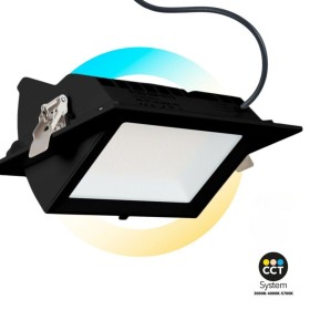 Spot LED directionnel encastré rectangulaire - CCT réglable sur 3 températures de 3000-5700ºK - 38W - Noir - 100° Driver LIFUD