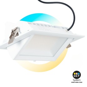 Spot LED directionnel encastré rectangulaire CCT réglable sur 3 températures de 3000-5700ºK - 60W - Blanc - 100° Driver LIFUD