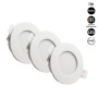 Pack de 3 - Spot Downlight LED encastrable étanche CCT réglable sur 3 températures de 3000-6500ºK - 7W - IP44 - Coupe Ø 68-75mm