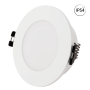 Collerette downlight étanche ronde pour ampoule GU10 / MR16 - Diffuseur opale - Coupe Ø 75-80 mm - IP54