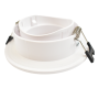 Collerette downlight étanche ronde pour ampoule GU10 / MR16 - Diffuseur opale - Coupe Ø 75-80 mm - IP54