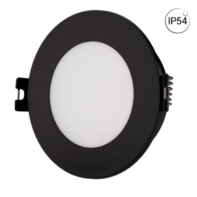 Collerette downlight étanche ronde pour ampoule GU10 / MR16 - Diffuseur opale - Coupe Ø 75-80 mm - IP54