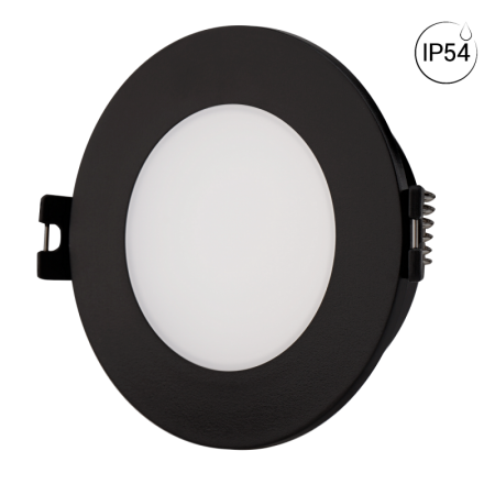 Collerette downlight étanche ronde pour ampoule GU10 / MR16 - Diffuseur opale - Coupe Ø 75-80 mm - IP54