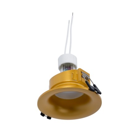 Kit Collerette spot encastrable Ø86mm (doré) + Ampoule GU10 5,4W + Douille