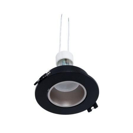 Kit Collerette spot encastrable Ø90mm (noir/champagne) + Ampoule GU10 5,4W + Douille
