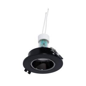 Kit Collerette spot encastrable Ø90mm (noir/gris) + Ampoule GU10 5,4W + Douille
