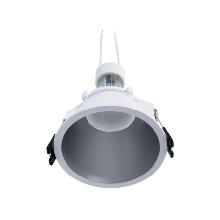 Kit Collerette spot encastrable Ø93mm (argent) + Ampoule GU10 5,4W + Douille