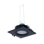 Kit Collerette spot carré 93x93mm (noir) + Ampoule GU10 5,4W + Douille
