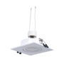 Kit Collerette spot carré 93x93mm (blanc) + Ampoule GU10 5,4W + Douille