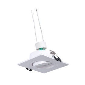 Kit Collerette spot carré 93x93mm (blanc) + Ampoule GU10 5,4W + Douille