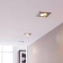 Kit Collerette spot carré 93x93mm (argent) + Ampoule GU10 5,4W + Douille
