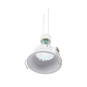 KIT Spot encastrable fixe Ø82mm (blanc) +Ampoule GU10 5,4W + Douille
