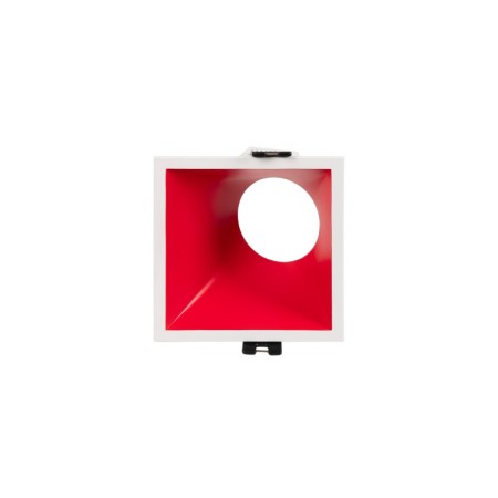 Collerette spot encastrable carrée asymétrique - Faible UGR - Découpe 85 x 85mm