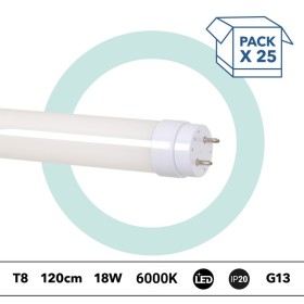 PACK x 25 - Tube LED T8 - 18W - 120cm - 1850lm - 1 connexion d'extrémité