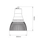 Suspension LED commerciale CCT réglable sur 2 températures de 3000-4000ºK - (25W / 40W / 60W / 80W) - UGR19 - Driver Lifud