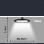 Suspension LED industrielle 100W - 100lm/W - IP65 - 5 ans de garantie