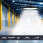 Suspension LED industrielle 150W - 100lm/W - IP65 - 5 ans de garantie