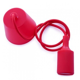 Support de Lampe E27 Câble - Rosette Orange