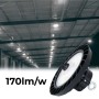 Supension LED UFO industrielle 150W - CCT réglable sur 3 températures différentes de 3000-5000ºK - 170lm/W - Driver LIFUD - IP65