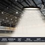 Suspension LED industrielle - 200W - IP65 - 110lm/W - 5 ans de garantie
