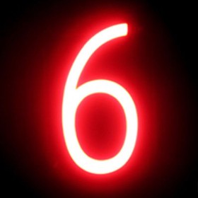 Nombre LED Neon 6 largeur 90Mm Hauteur 161Mm Contexte 38Mm