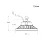 Suspension industrielle LED - 100W - PHILIPS Lumileds - Driver LIFUD - Blanc froid 5000K - IP65 - 7 ans de garantie