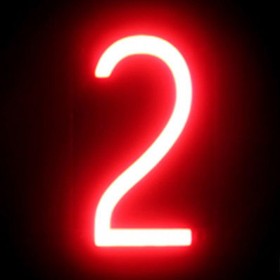 Nombre LED Neon 2 largeur 84Mm Hauteur 161Mm Contexte 38Mm