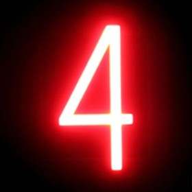Nombre LED Neon 4 largeur 90Mm Hauteur 161Mm Contexte 38Mm