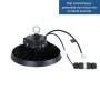 Suspension industrielle LED UFO 150W - CCT réglable sur 3 températures de 3000-5000ºK - Avec détecteur de mouvement - IP65
