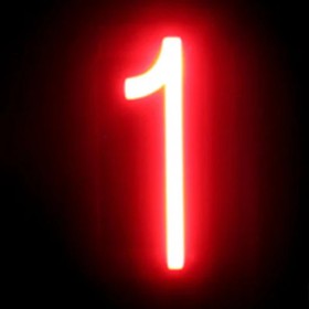 Nombre LED Neon 1 largeur 54Mm Hauteur 161Mm Contexte 38Mm