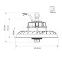 Suspension LED industrielle 200W - CCT réglable sur 3 températures de 3000-5000ºK - Driver LIFUD - IP65 - Garantie 10 ans