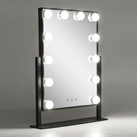 Miroir de maquillage éclairé LED 4200ºK 41x47,5Cm Ajustable Noir 40.000H [SUN-ESLED-03-B]