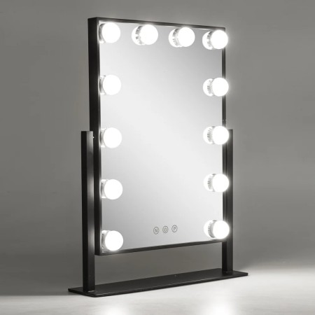 Miroir de maquillage éclairé LED 4200ºK 41x47,5Cm Ajustable Noir 40.000H [SUN-ESLED-03-B]