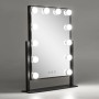 Miroir de maquillage éclairé LED 4200ºK 41x47,5Cm Ajustable Noir 40.000H [SUN-ESLED-03-B]