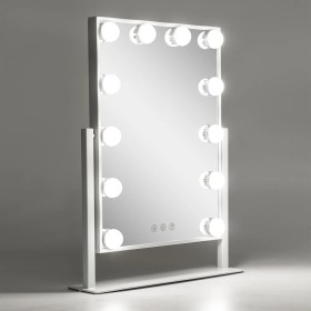 Miroir de maquillage éclairé LED 4200ºK 41x47,5Cm Ajustable Blanc 40.000H [SUN-ESLED-03-W]
